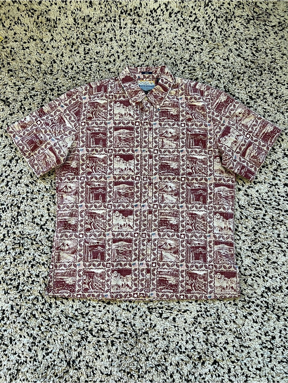 Reyn Spooner National Parks 2019 Red Button Down Classic Reverse Print Large